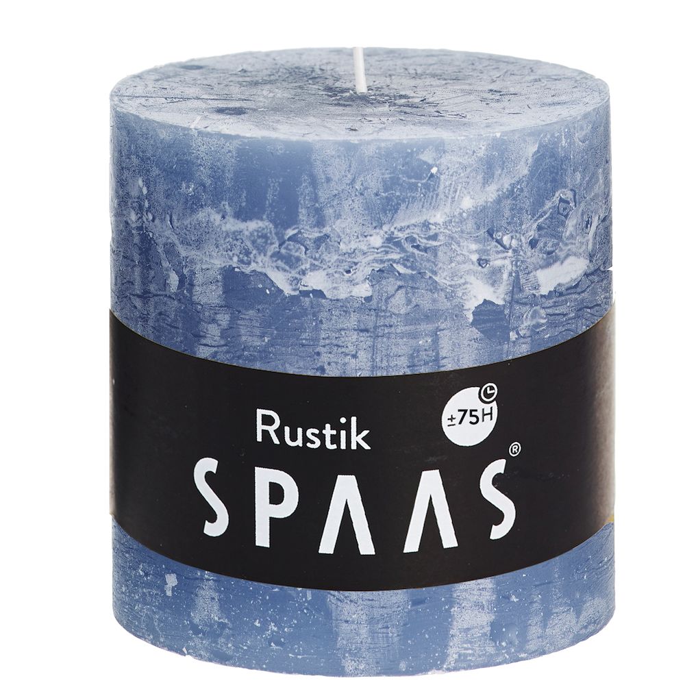 Stumpenkerze Grau-Blau Rustic 10x10 cm