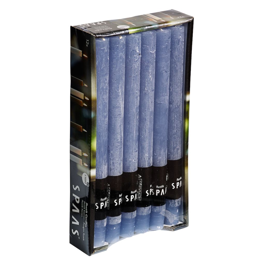 Stabkerze Rustic 12er Pack Blau