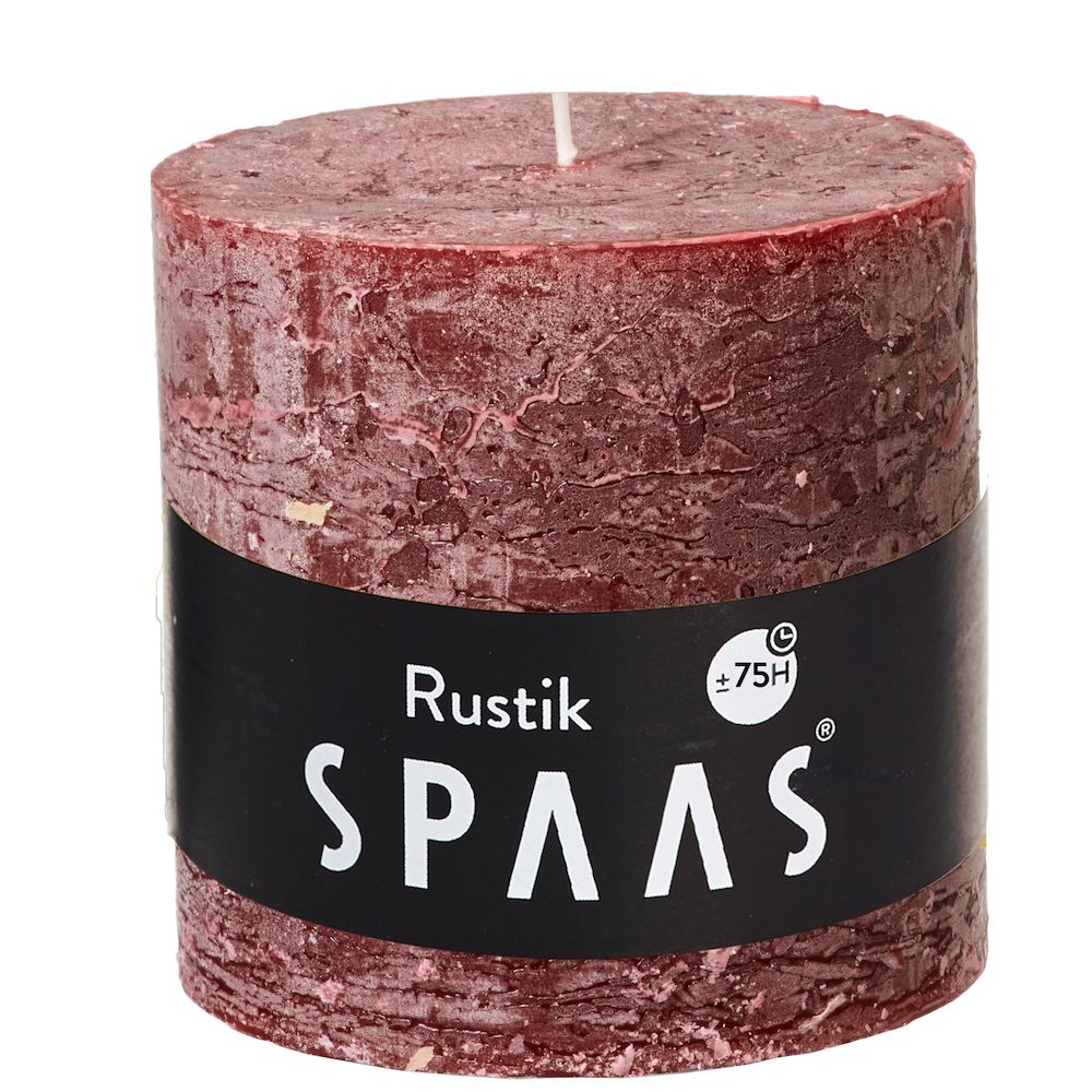 Stumpenkerze Weinrot Rustic 10x10 cm