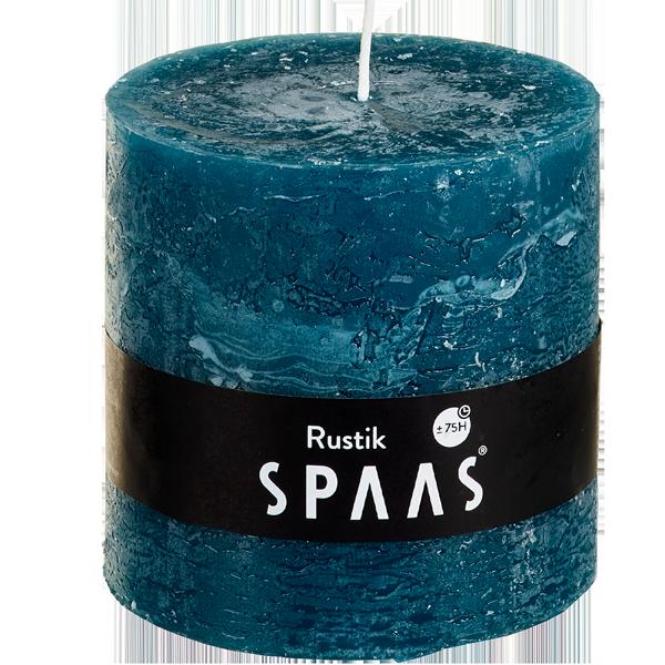 Stumpenkerze Türkis Rustic 10x10 cm