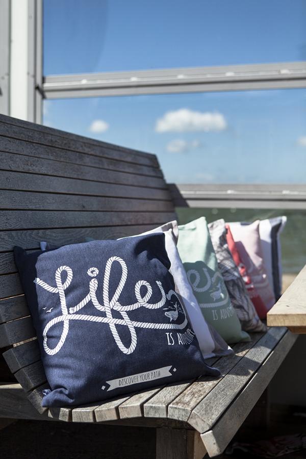 Kissen LIFE Blau 2LIF inklusive Füllung 47x47 cm