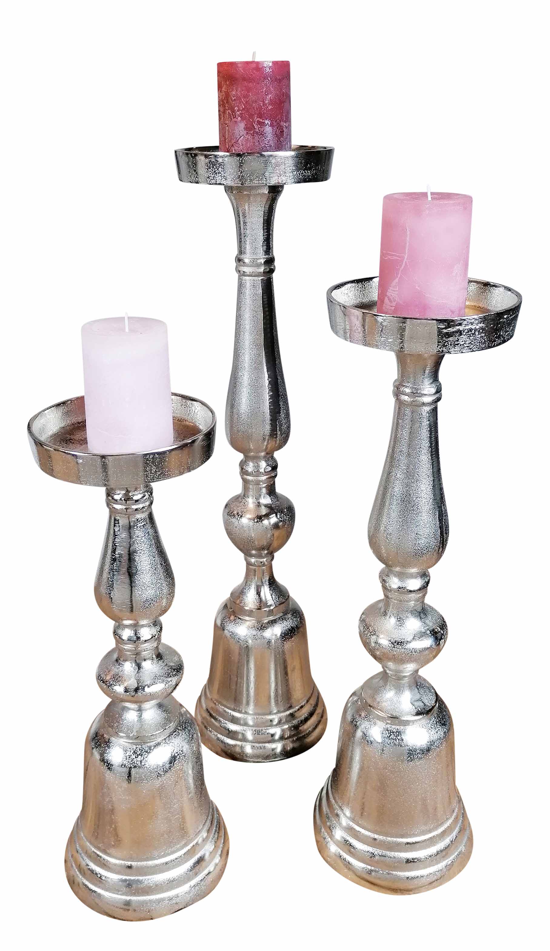 Kerzenständer XL Silber H 40 cm / 50 cm / 60 cm