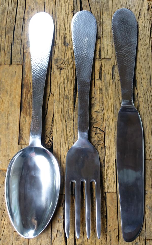 Dekobesteck Wandbesteck Silber Aluminium XXL 92 cm
