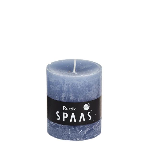 Stumpenkerze Grau Blau Rustic 7x8 cm