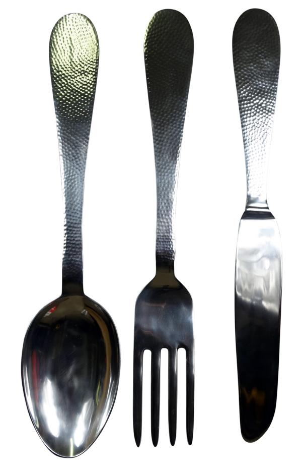 Dekobesteck Wandbesteck Silber Aluminium XXL 92 cm