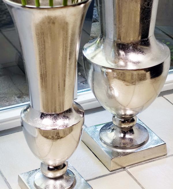 Bodenvase XXL Aluminium Silber 52 cm / 80 cm