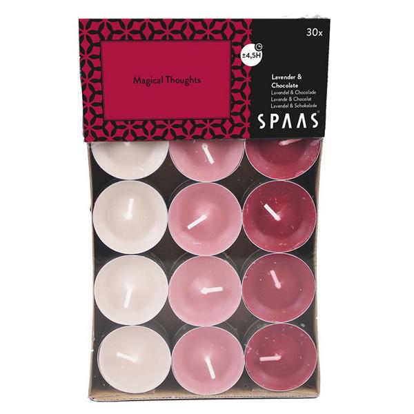 Teelichter Duft Lavendel & Schokolade 30 Stück 4,5 h