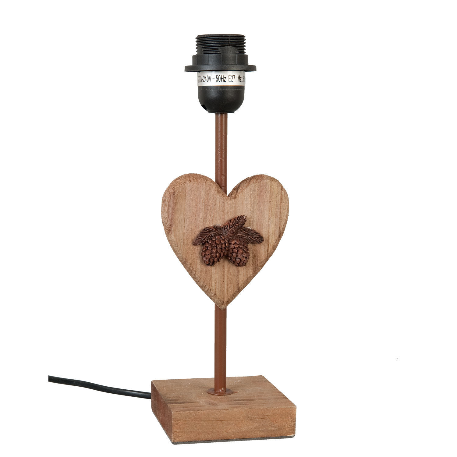 Tischlampe Clayre & Eef Herz Holz