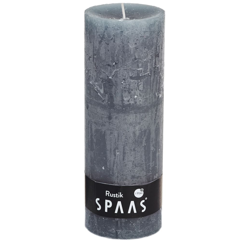 Stumpenkerze Grau Rustic 19x7 cm