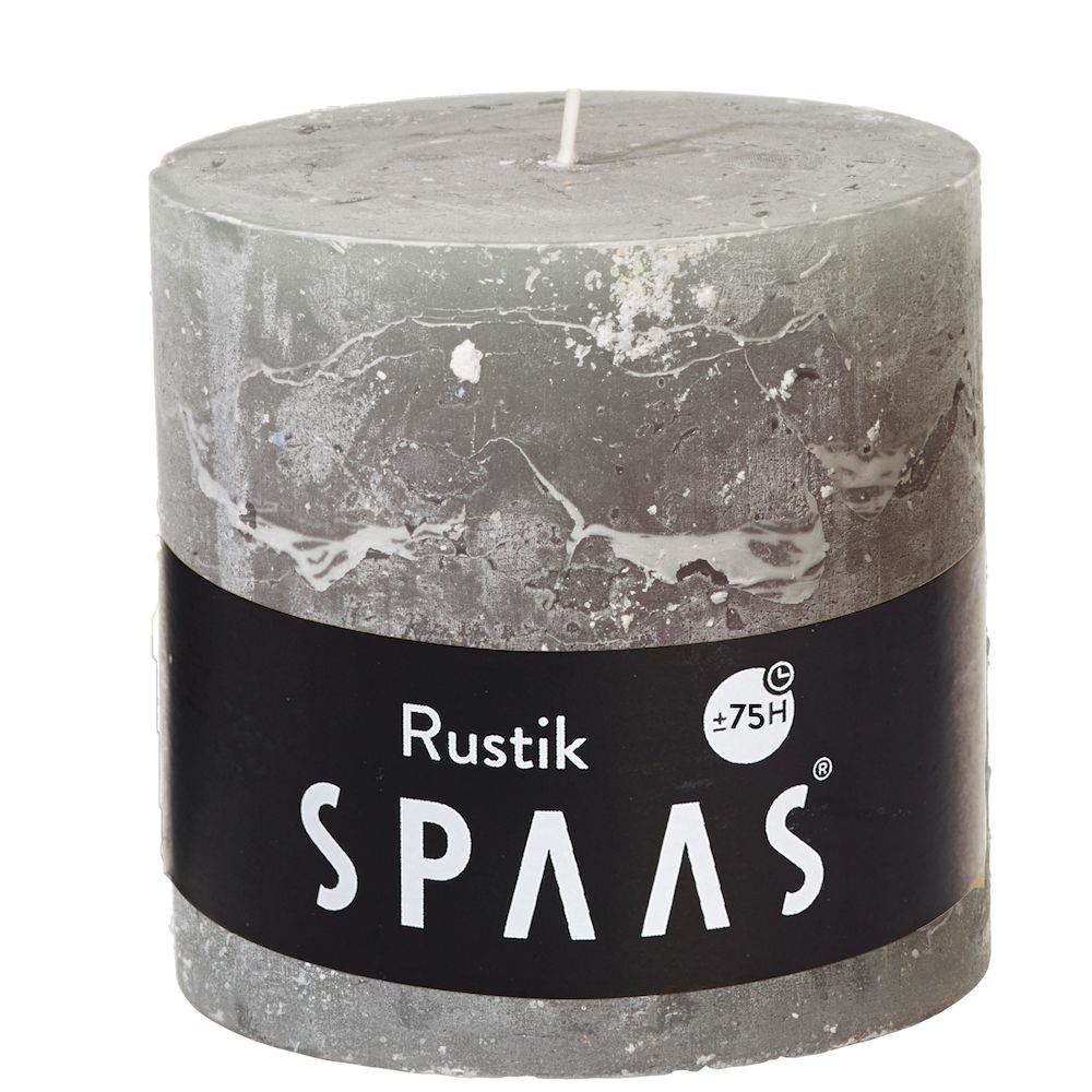 Stumpenkerze Grau Rustic 10x10 cm