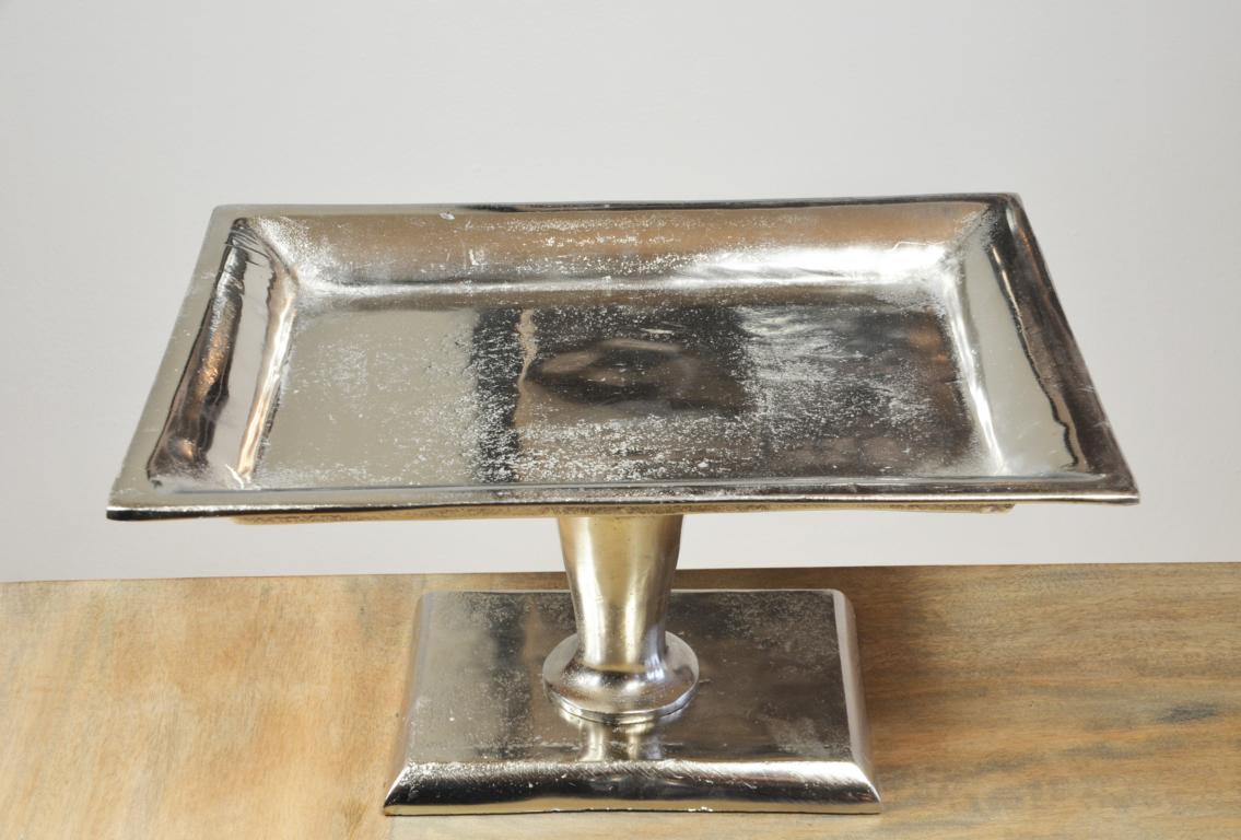 Etagere Standfuß Schale Colmore Silber Aluminium