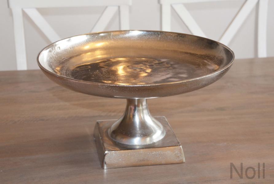 Schale Etagere Silber Aluminium Colmore Rund Standfuß