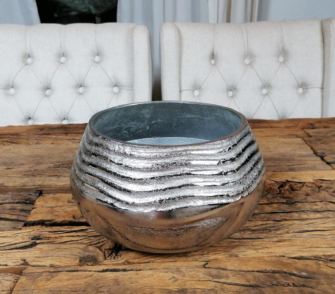 Vase XL Rund Silber 27 cm / 38 cm