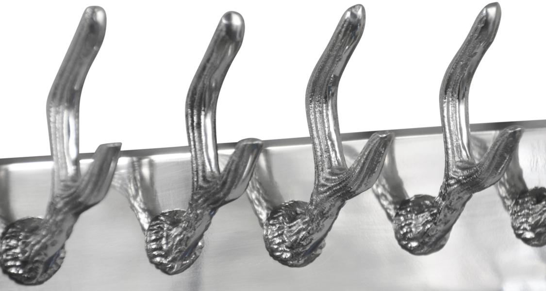 Garderobe "Geweih" Aluminium Silber
