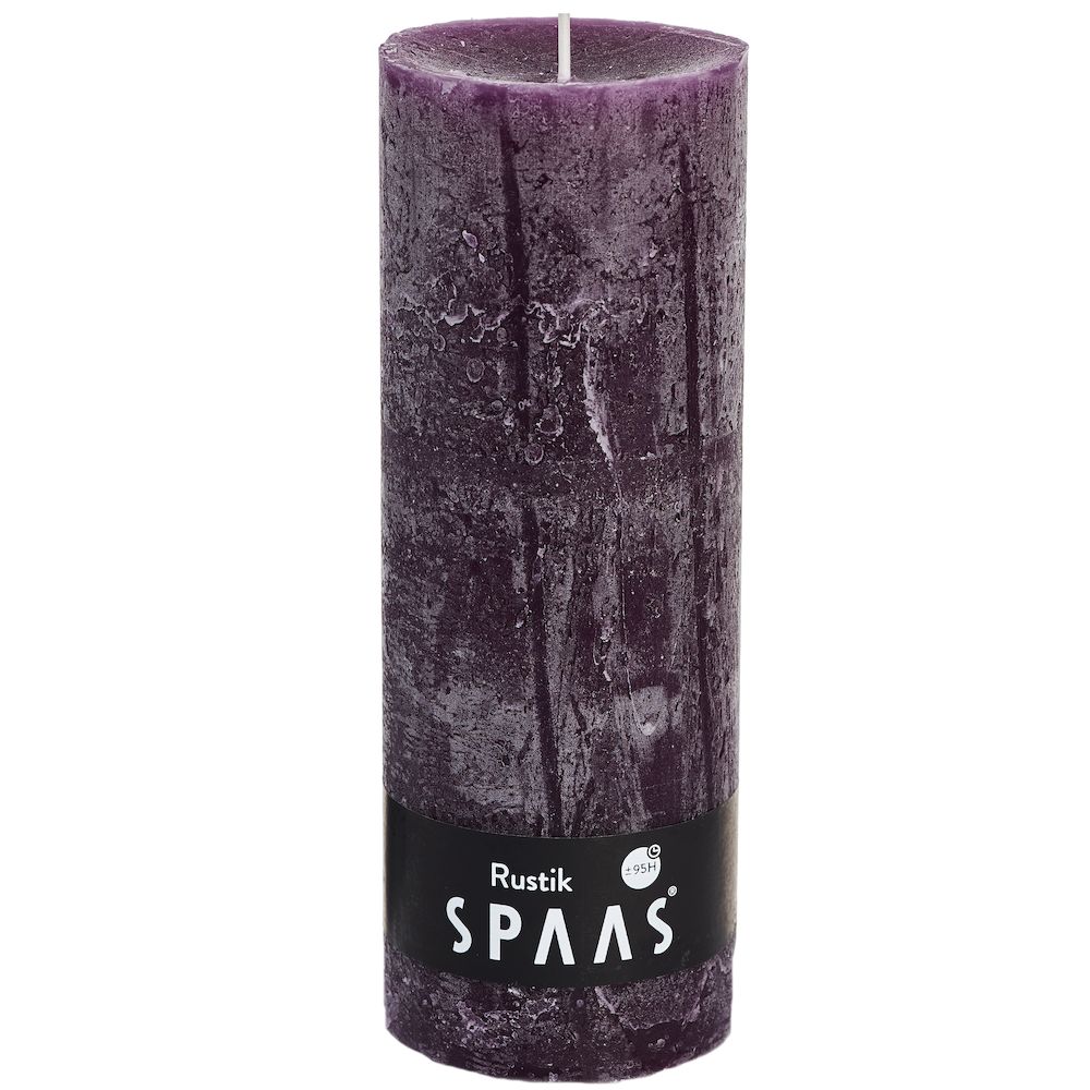 Stumpenkerze Aubergine Rustic 19x7 cm