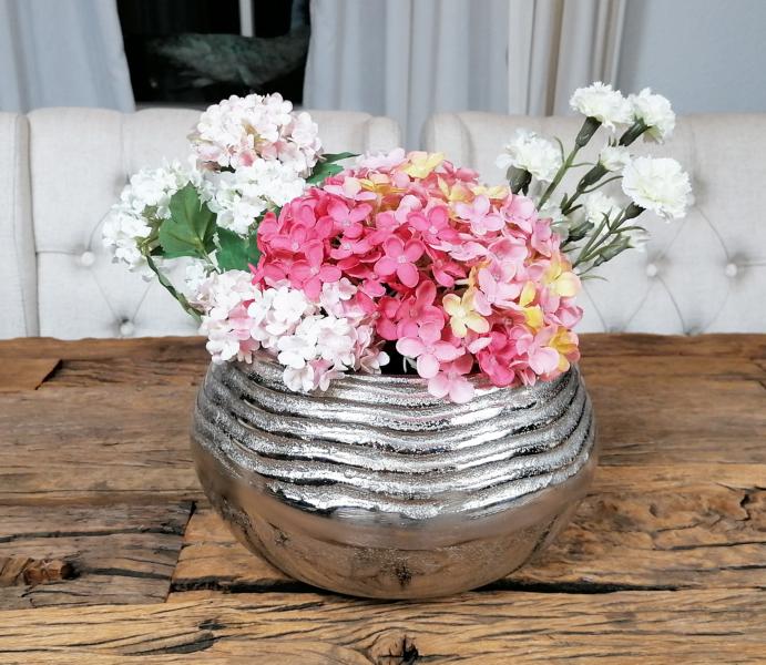 Vase XL Rund Silber 27 cm / 38 cm