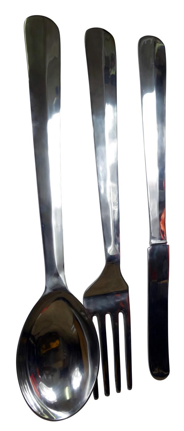 Dekobesteck Wandbesteck Silber Aluminium XXL 80 cm